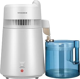 VIVOHOME Water Distiller Countertop 1.6 Gallon/6L 900W Distilled Water Machine with Smart Switch Purifier Filter for Home Office, White