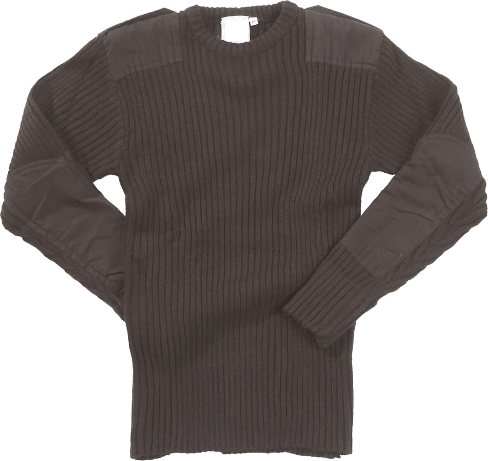 Adults V-Neck Military Army Security Pullover Jumper Commando Sweater Police MOD NATO SAS Knitted with Patches Black Navy Blue