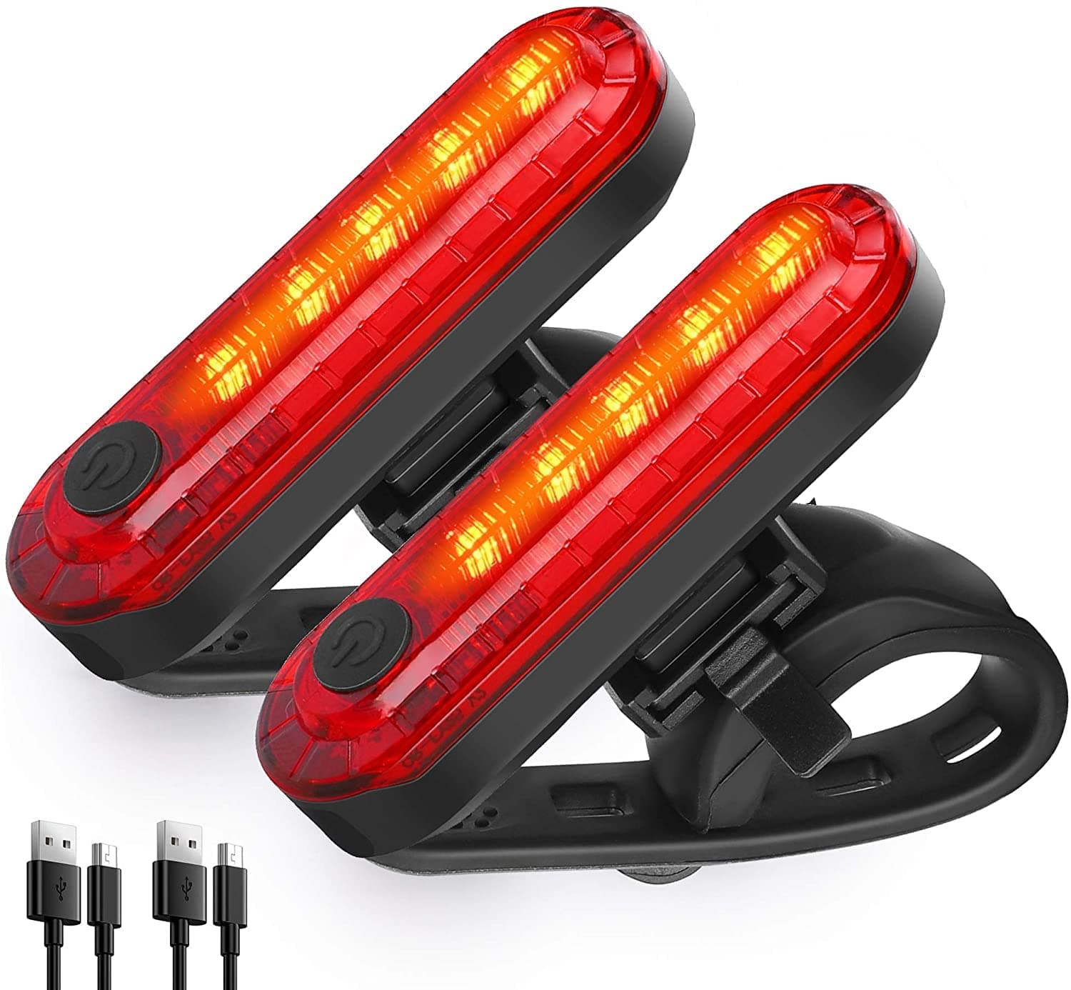 Linist Rear Bicycle Light LED USB Rechargeable Bicycle Back Light Waterproof Bicycle Taillight,2 Pcs
