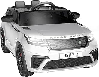 Jojoka Ride on Cars for Kid 4-8, 12V Licensed Land Rover Ride Electric Car for Kids with Parent Remote Control, MP3 Player, Rocking, Pull Rod (White)