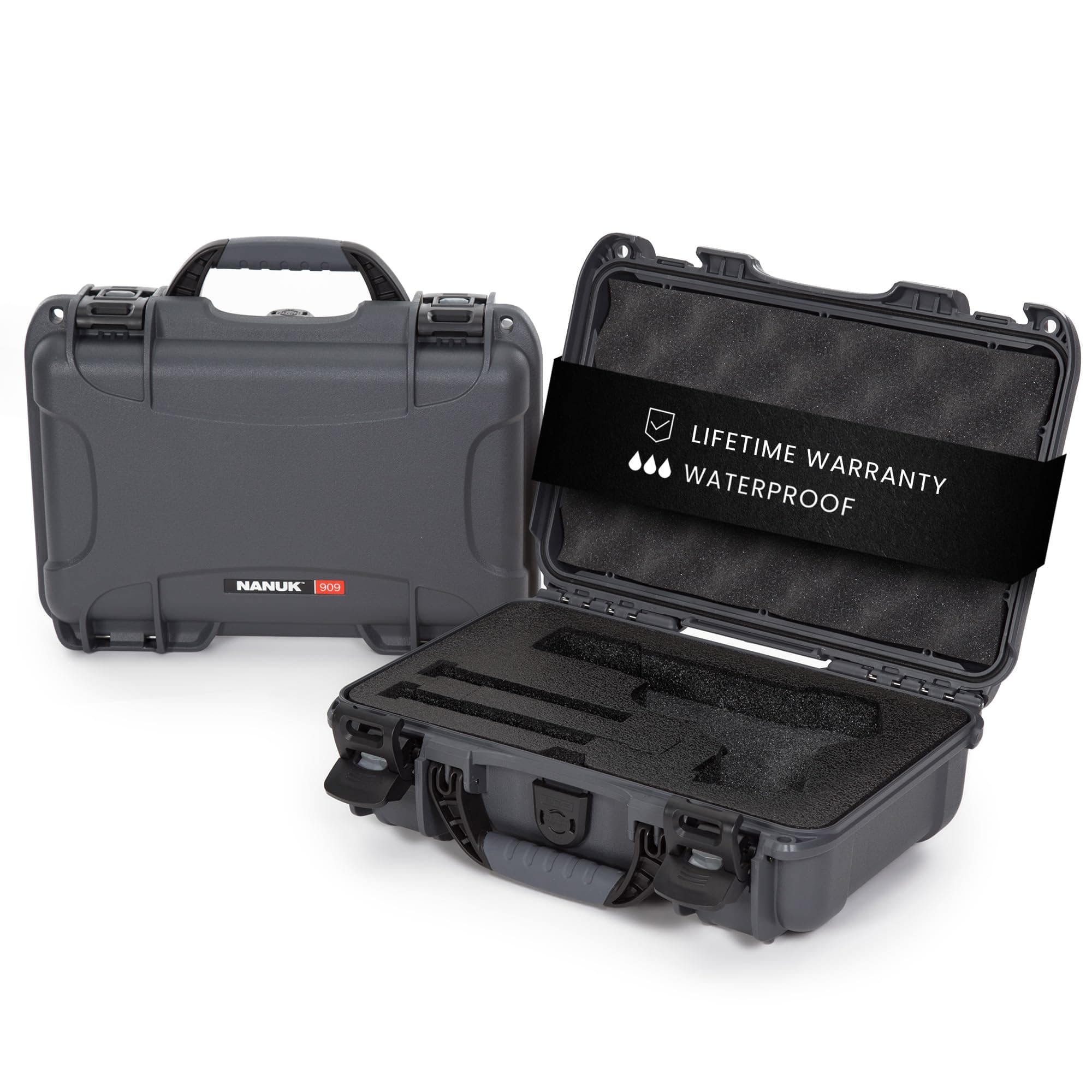 909 Classic Hard Case with Custom Foam Insert, IP67 Waterproof & Crushproof, Rugged Construction for Ultimate Protection, Made in North America – (12.6” x 9” x 4.4”)