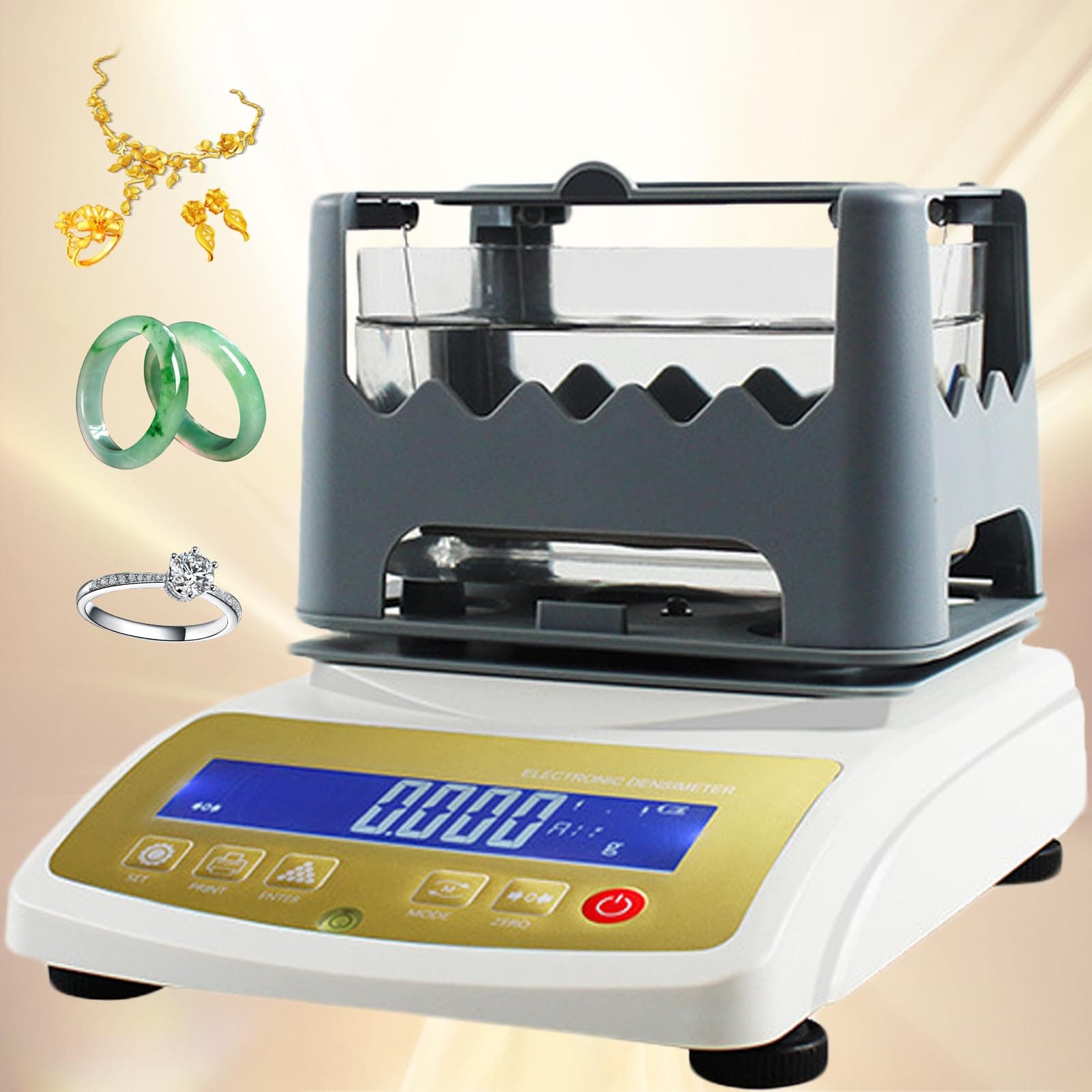 Digital Gold Purity Analyzer Meter ，K Value Tester & Density Meter for Gold Silver，Precious Metal Testing Machine ，Jewelry Tools，Electronic Purity Content Detector (WLD-600K)