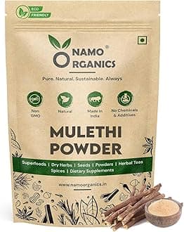 Namo Organics - Mulethi Powder - 250g - Yashtimadhu - Double Filtered 100% Liquorice Powder for Face and Eating (throat)