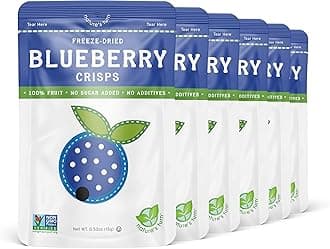 Nature’s Turn Freeze-Dried Blueberry Crisps – Healthy, Gluten-Free, Crispy & Delicious, Plant-Based Snack, Ideal for Cereal, Smoothies, School Lunches, & On-the-Go, Bags of 6 (0.53 oz Each)