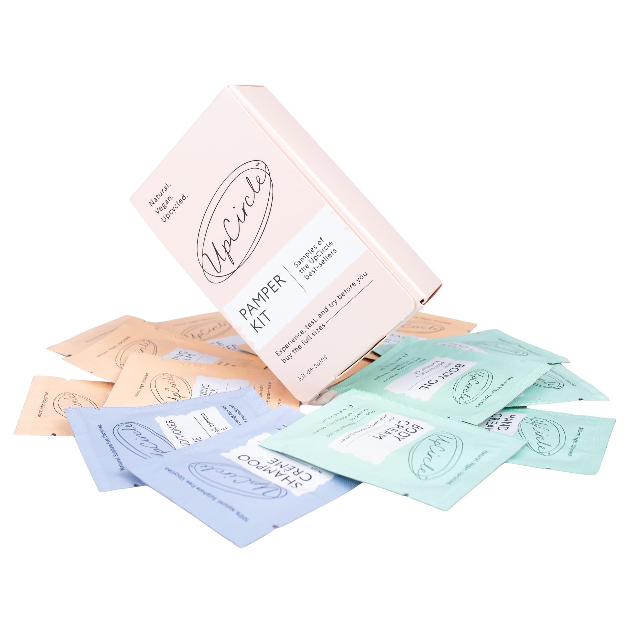 UpCircle The Pamper Kit - 18 Pieces - Sample Tester Pack Of Full Skincare, Hair Care + Body Range - Perfect Gift Idea, Pamper Night, For Holiday or Wedding Favour - Natural, Vegan, Cruelty-Free