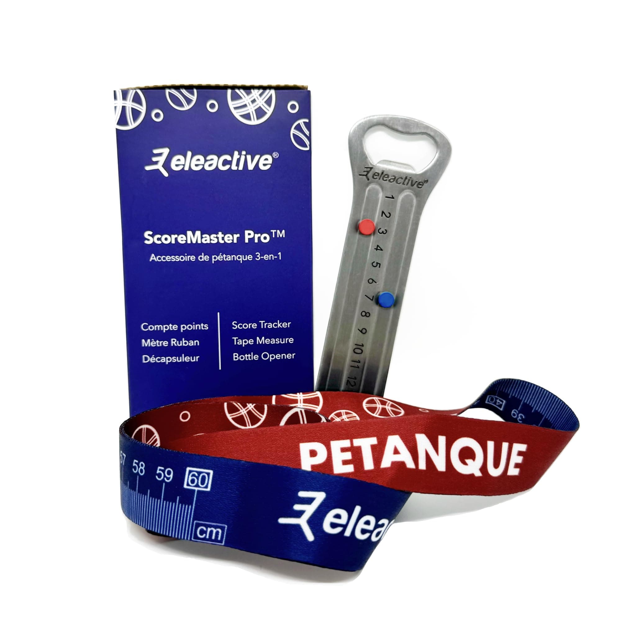 – Elecactive® ScoreMaster Pro™ Petanque Point Count with Integrated Bottle Opener and Graduated Lanyard (EUIPO Registered Model)