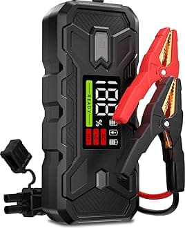 Portable Car Battery Jump Starter: 3000A Battery Jumper Pack for Car Engines Up to 8.0L Gas/Diesel, Ultrasafe Jumper Box with Jumper Clamps & Emergency LED Lights, Power Bank with PD65W Quick Charge