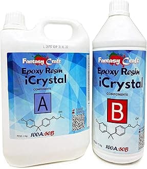 ICrystal Clear Epoxy Resin - 3kg | Quick Dry Non-toxic Clear Epoxy Resin and Hardener for Wood, Fabric, Glass and Paper, DIY Art Diecast Jewelry Making Coasters and Surface Coating