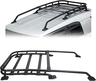 KUAFU Roof Rack Compatible with 2007-2014 Toyota FJ Cruiser Cross Bar Rail Top Cargo Luggage Carrier Basket 165Lbs Black-Coated Aluminum