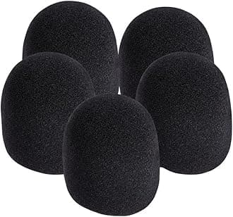 OnStage Foam Ball-Type Microphone Windscreen, Black (5-Pack)