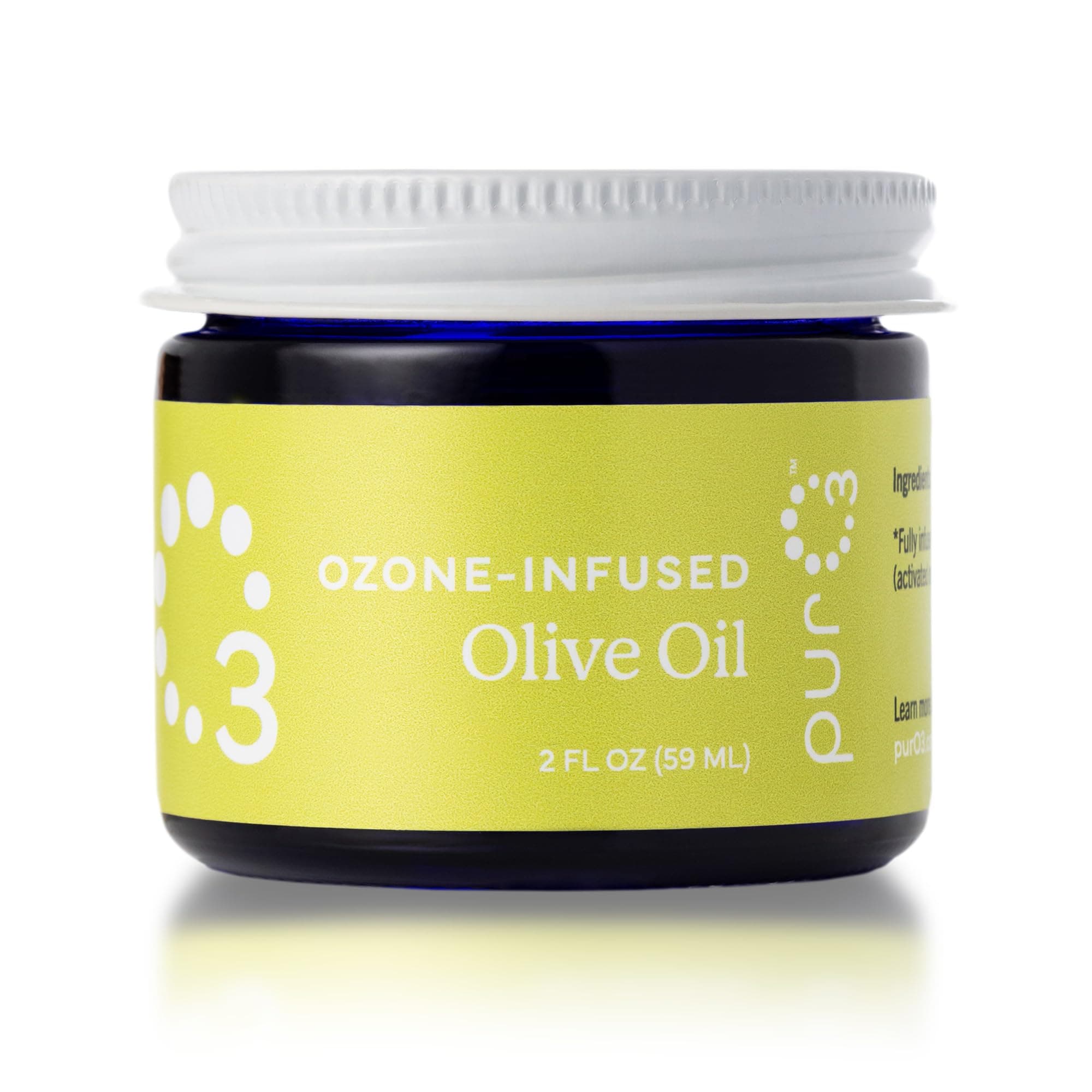Ozonated Olive Oil - Fully Ozonated - Glass Jars 2 Oz