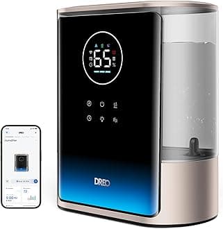 Dreo 8L Smart Humidifiers for Bedroom 600ft², 80H Runtime Warm&Cool Supersized Mist Humidifier for Large Room Indoor, Quiet Whole House humidifier for Baby, Plants, with Alexa/Google, Starlight,HM717S