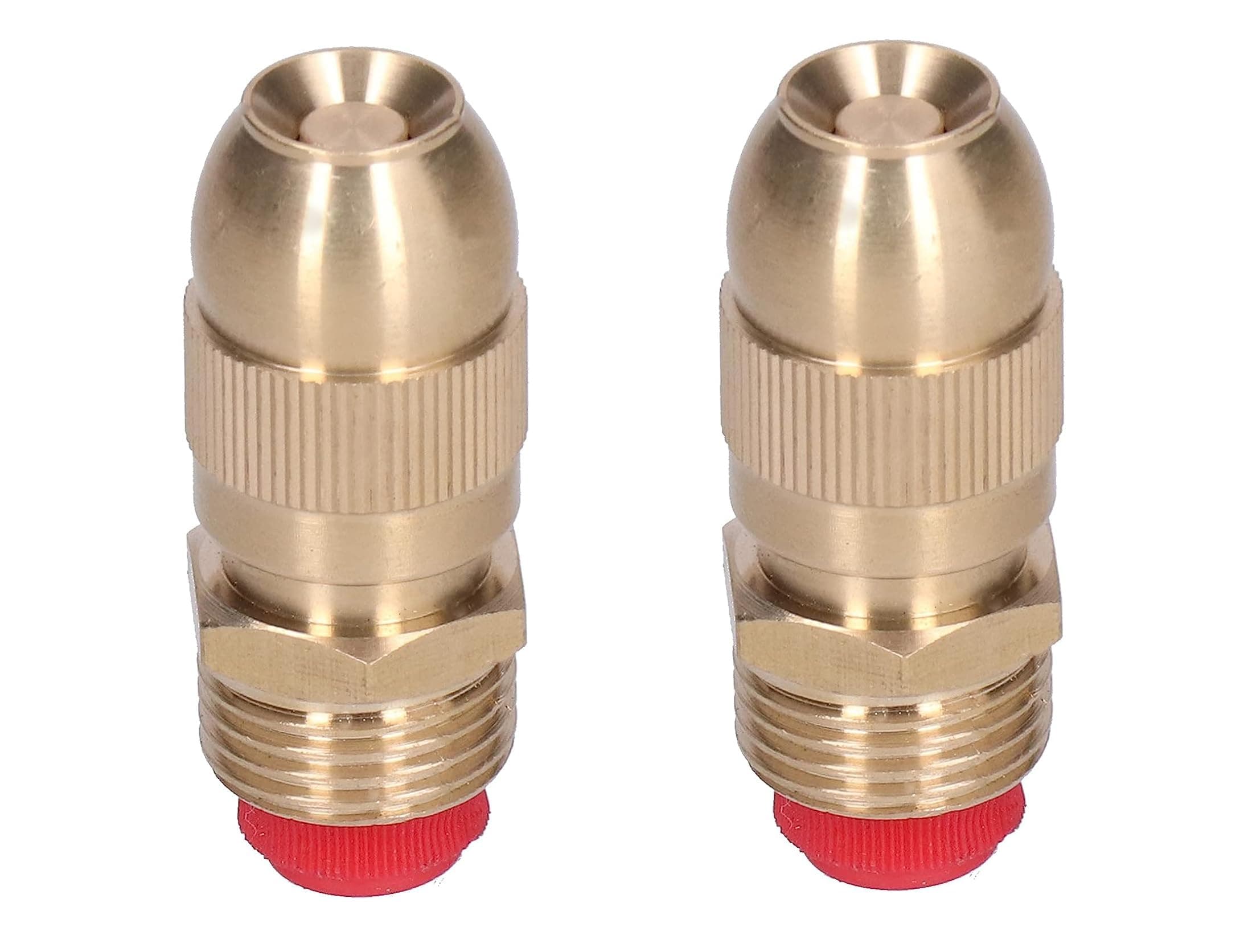 2pcs Adjustable Brass Sprayer Mist Sprinkler Nozzle Drip Irrigation Jet Spray Misting Head 1/2" Male Thread for Watering Garden Lawn Atomizing Fogger System (2pcs)