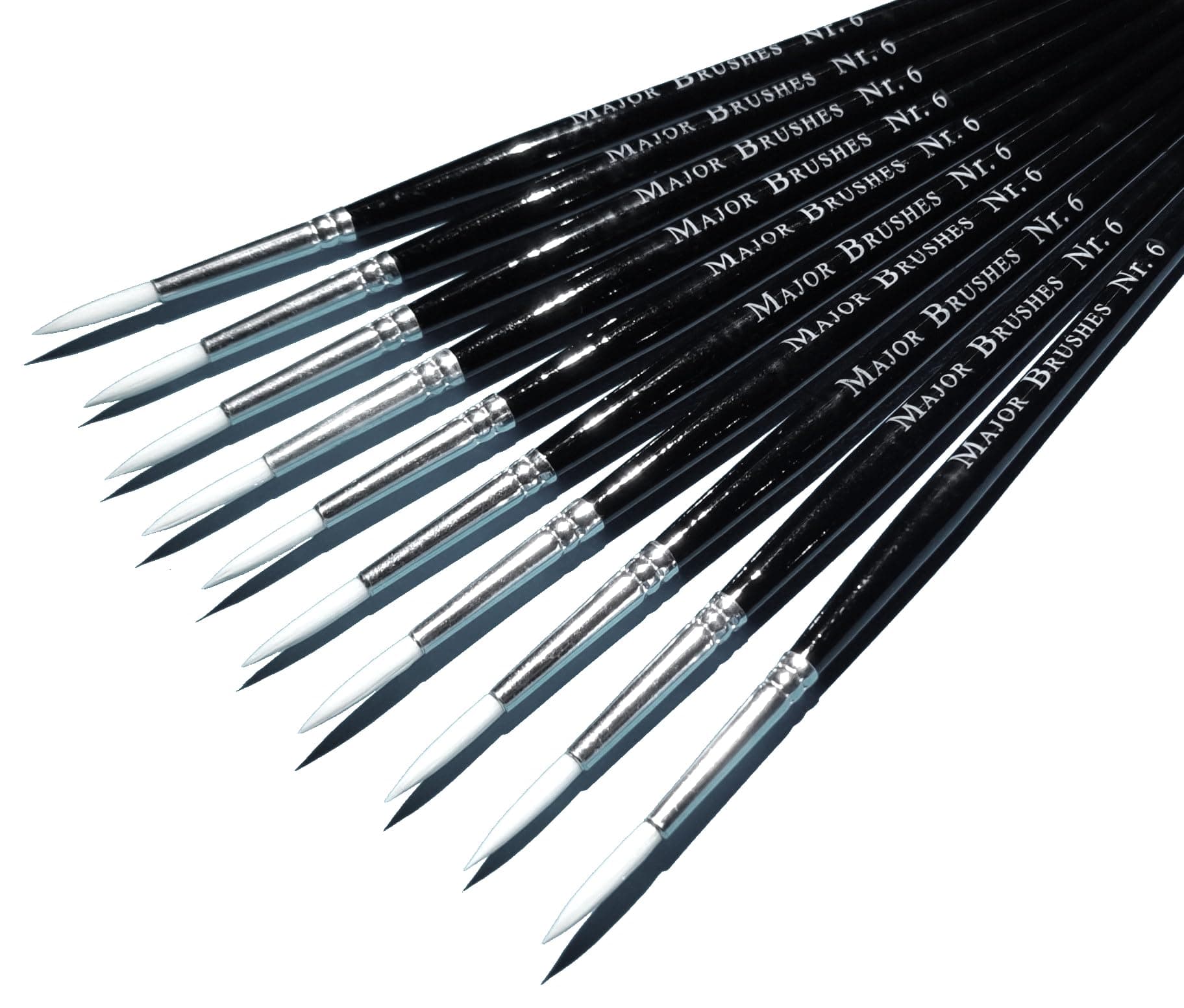 Major Brushes Sable Substitute Size 6 Paint Brushes - Pack of 10