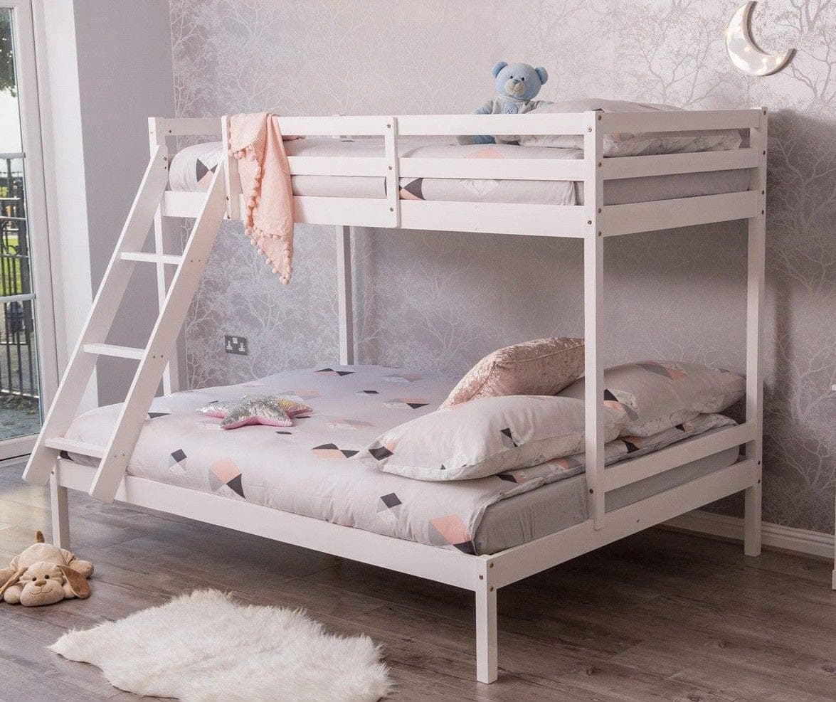 YAKOE Bed Frame, White, with Mattress