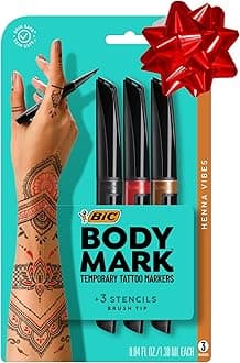 BIC BodyMark Temporary Tattoo Marker, Henna Vibes, Assorted Colors, 3-Count - Amazon Vine
