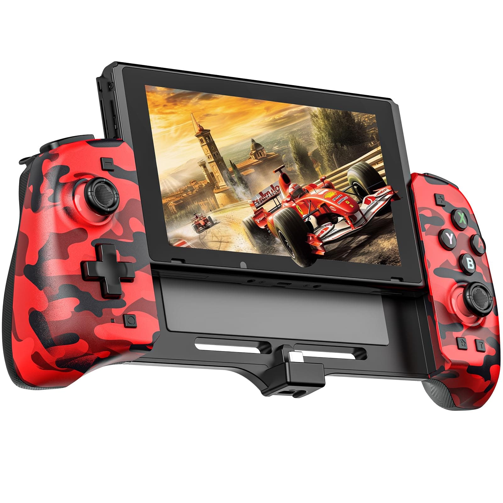 SWDMFC Switch Controllers for Nintendo Switch/OLED, One-Piece Joypad Controller Replacement for Switch Pro Controller with Adjustable TURBO, Dual Motor Vibration,Handheld Switch Controller