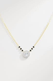 american diamond traditional short Gold mangalsutra for women