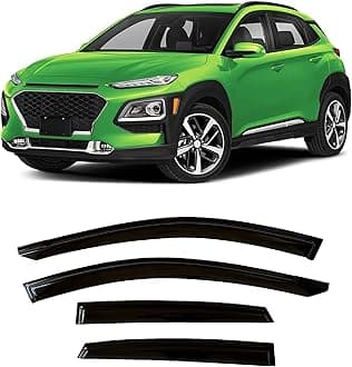 Tape-On Windows Visor 4-Piece for 2018-2022 Hyundai kona Rain Guards Shield Shade Smoke…