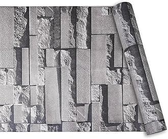 Rustic Grey Brick Wallpaper - 3D Brick & Stone Pattern Effect - Non-Woven Fabric - Industrial Anti-Fouling Texture - Vintage Slate for Bedroom, Living Room, Lounge, Hallway