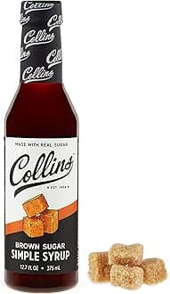 Collins Brown Sugar Simple Syrup - Real Brown Sugar Syrup Cocktails and Coffee Syrup - Cocktail Syrup, Perfect for Coffee and Bourbon Drinks, 12.7oz Set of 1