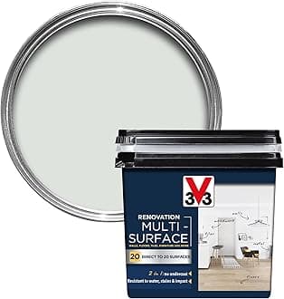 Renovation Multi-Surface Paint - No Undercoat Needed - Over 20 Surfaces - Resistance To Water Stains & Impact - High Coverage - Porcelain Grey 750ml