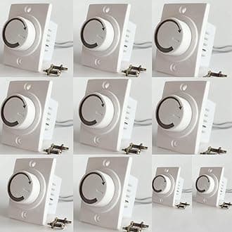 HI PLASST PINS N PLUGS (Pack of 10) Non-Modular Socket Dimmer 2M Socket Type Electronic Fan Regulator // Old Dimmer Type Ceiling Regulators for Fan for Home & Offices (L*B = 5 * 4.7cm), White