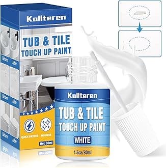 Tub and Tile Paint, White Touch Up Pen for Countertop, Bathtub, Porcelain Paint for Any Scratches Spots on Tiles, Sinks, Enamel, Toilets, 1.5 Fl Oz