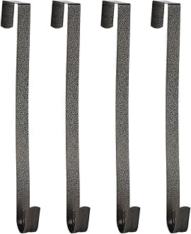 Sattiyrch 15" Wreath Hanger for Front Door,Sturdy Steel Wreath Door Hanger,Over The Door Hanger Hook (Textured Bronze,4)