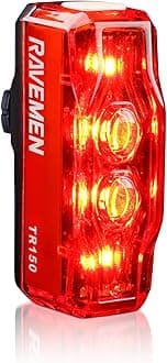 RAVEMEN TR150/TR250 Bike Tail Light, 280° Visible Bike Rear Light with Brake Detection and Auto On Off Feature, 3 Mounting Options
