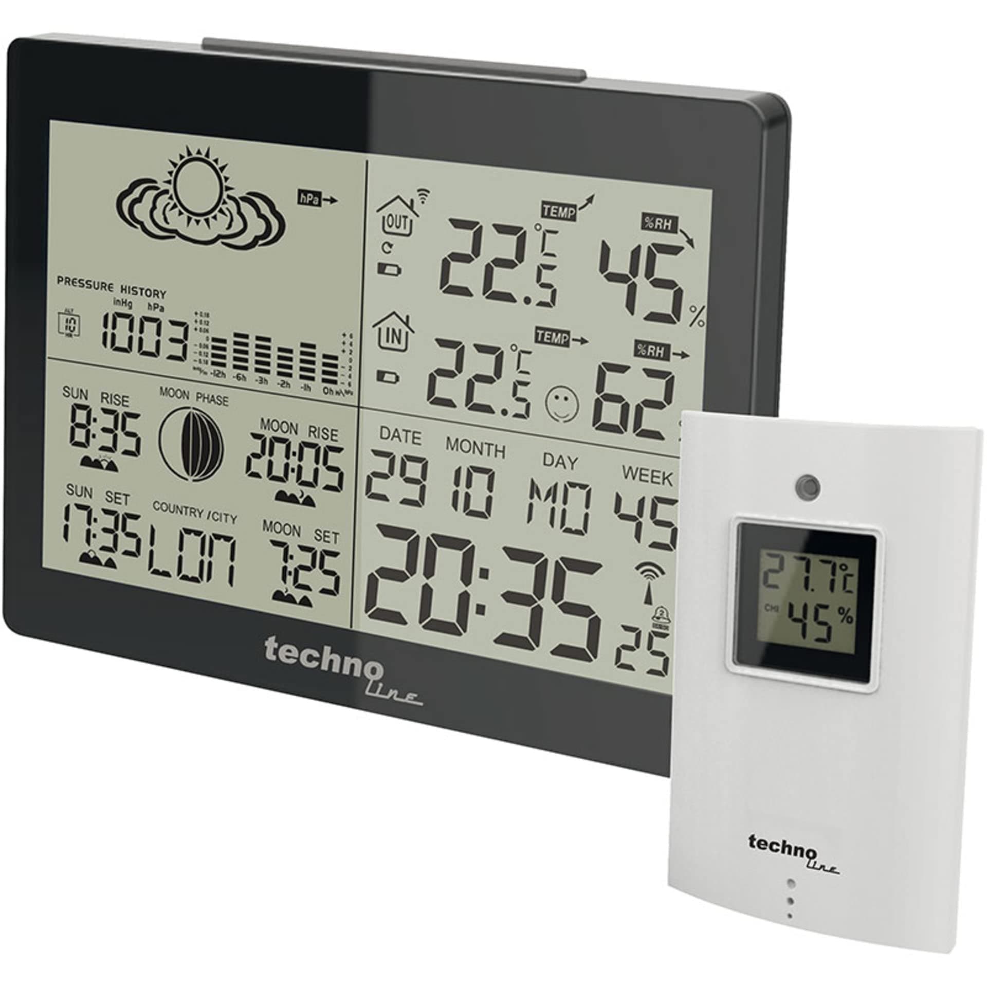 Technoline WS 6760 Weather Station and clock with manuell setting