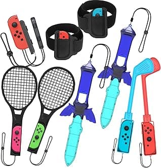 Numskull Nintendo Switch Sports Pack Mega Bundle - Designed For Console Users - Golf Clubs, Arm Bands, Rackets And More - Gamer Controller Accessory