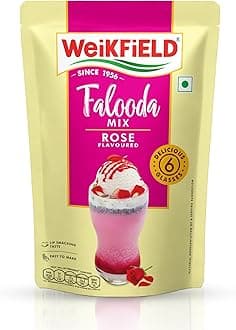Weikfield Falooda Mix 200 g Pouch | Rose Flavoured | Rich, Smooth & Creamy Texture | Delicious & Refreshing Taste | Authentic Taste | Instant Falooda Mix