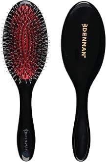 Boar Bristle Hair Brush – Smoothing & Shine Enhancing for Slick Back Styles, Curl Defining & Detangling. Hairbrush with Natural Bristles for all Hair Types for Women & Men