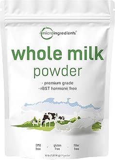 Whole Milk Powder, 4 lb | Pasture-Raised, rBST-Free | Pure & Rich in Protein | Ideal for Baking & Everyday Use | Non-GMO, Gluten-Free, Premium Grade