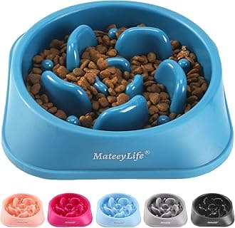 MateeyLife Slow Feeder Dog Bowls, Anti-Choking Puzzle Dog Food Bowls, Anti-Slip Interactive Feeding Slow Down Eating, Bloat Stop Maze Dishes for Medium Large Breeds DarkBlue