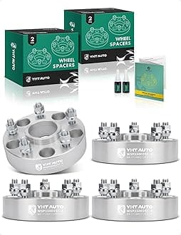 YHTAUTO 5x5 Wheel Spacers 1.5 Inch Compatible with 1999-2018 Jeep Grand Cherokee Wrangler Commander 5x127mm Tire Spacers w/ 1/2"-20 & 12.9 Grade Studs, 71.5mm Hub Bore 5 Lug 4PCS Silver Wheel Adapter