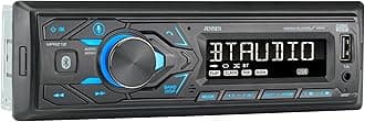 JENSEN MPR210 7 Character LCD Single DIN Car Stereo Radio | Push to Talk Assistant | Bluetooth Hands Free Calling & Music Streaming | AM/FM Radio | USB Playback & Charging | Not a CD