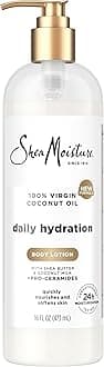SheaMoisture Daily Hydration Body Lotion with 100% Virgin Coconut Oil, Shea Butter, Coconut Milk and Pro-Ceramides, Quickly Nourish & Soften Skin, 24H Moisturizing 16 oz