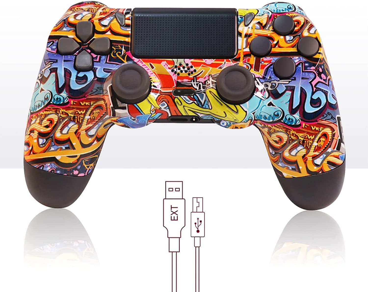 AUFGLO Dual Vibration Wireless Controller for Playstation 4 /Ps4 Pro/Ps4 Slim (Graffiti)