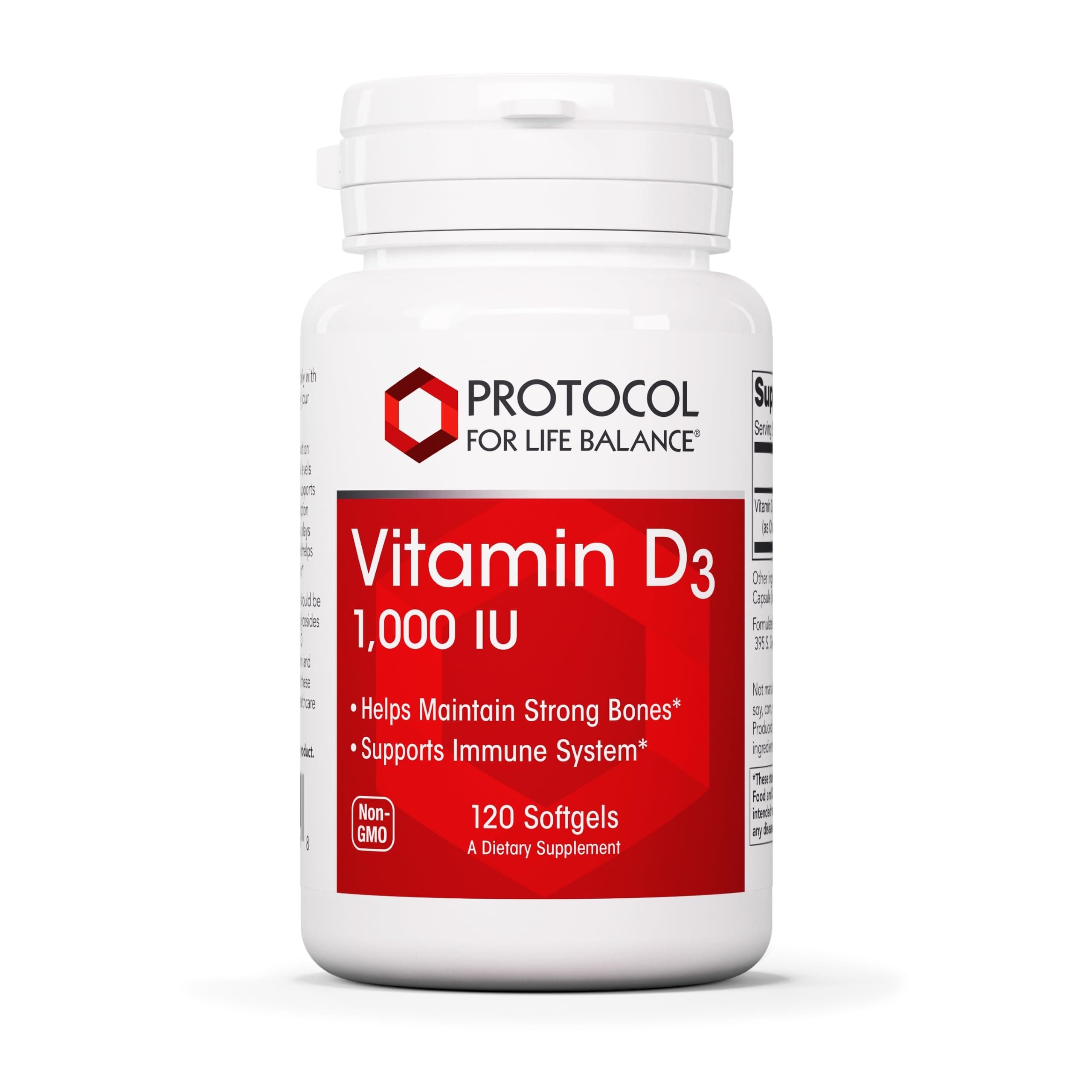 Vitamin D3 1,000 IU - Immune Support Strong Bones and Teeth - 120 Softgels