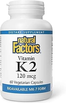 Natural Factors, Vitamin K2 100 mcg, Supports Bone and Vascular Health, 60 capsules (60 servings)