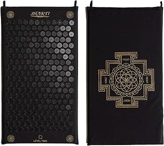 Shakti Premium Acupressure Mat Black Level 2, Sustainable & Durable, Relieves Stress & Tension, Promotes Relaxation & Focus, Ethically Handcrafted Acupuncture Mat in India, Organic Cotton Certified