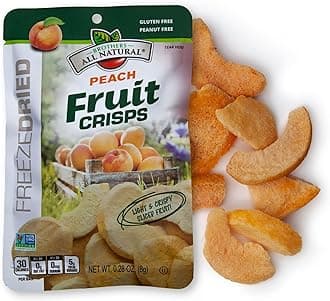 Brothers All Natural Freeze Dried Fruit Crisps, Peach, 0.28 Oz (Pack of 24), Made with 100% Fruit, Gluten Free, Soy Free, Vegan, Heathy Snack, Lunch Box Ready