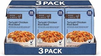 Born Simple Prepared Meals - Ready to Eat Teriyaki Chicken Rice Bowl | 11g Protein | 11 Oz (Pack of 3)