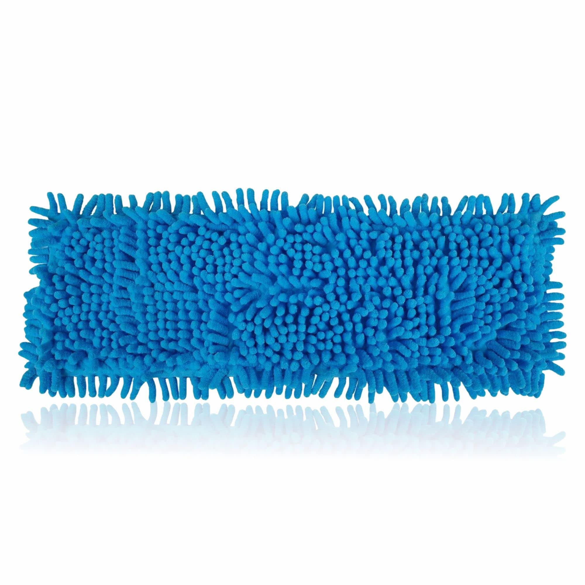 LORD CMop Refill Microfibre Chenille Mop Heads Replacement Flat Floor Head Mopping Cover Super Absorbent Cleaner Pad Washable Wet & Dry Dust Cleaning hallway Tool 1PC (HEAD ONLY，41cm x 13cm)，Blue