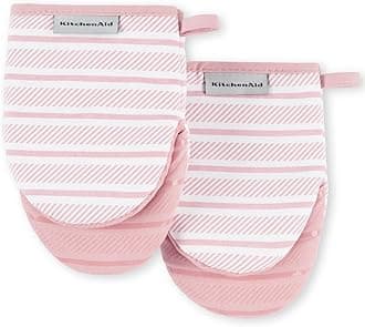 KitchenAid Albany Mini Oven Mitt 2-Pack Set, Dried Rose, 5.5"x8"