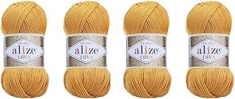 Hand Knitting Yarn 100% Microfiber Acrylic Yarn Alize Diva Silk Effect Thread Crochet Art Lace Craft Lot of 4 skeins 400gr 1532yds (488)