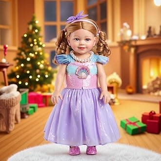 BABESIDE American Cute Girl Doll -18in Baby Doll with Princess Style Dress, Pearl Necklace and Assorted Accessories for 3+ Year Old Girls Gifts, Pretend Play, Collection