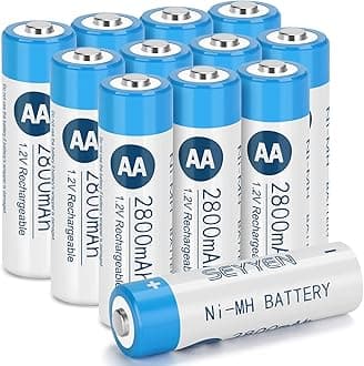 NiMH Rechargeable AA Batteries 12 Pack,2800mAh High Capacity 1.2V NiMH Double A Batteries,Pre-Charged Solar Battery for Solar Lights, Pathway Lights and Home Devices(12 Pack)